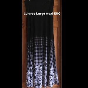 Lularoe large dipped maxi. EUC. Plaid and floral